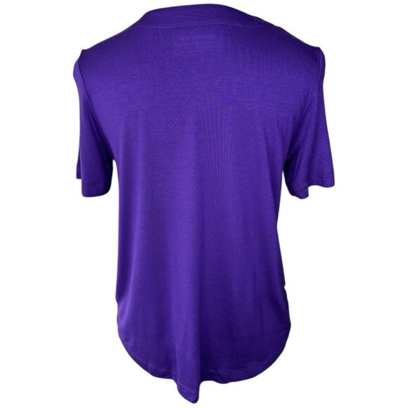 Betabrand Women’s NWOT Purple V-Neck Short Sleeve Hi-Low T-Shirt Extra Small/C36 - Picture 4 of 11